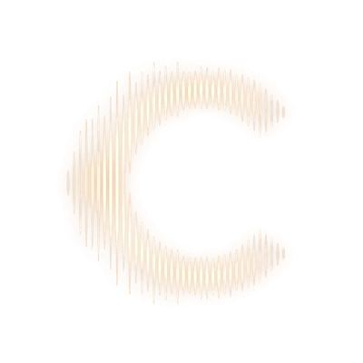 Catalog logo, a letter C built from sound waves